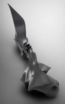 3d rendering of an abstract object on a gray background イラスト素材