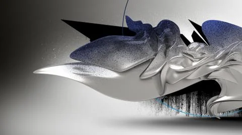 3d rendering of an abstract object on a white background Illustrazione stock