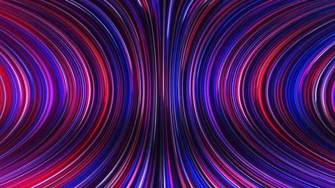 3D rendering of an abstract panoramic neon background with glowing rays Illustrazione stock