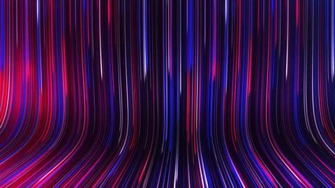 3D rendering of an abstract panoramic neon background with glowing rays Illustrazione stock