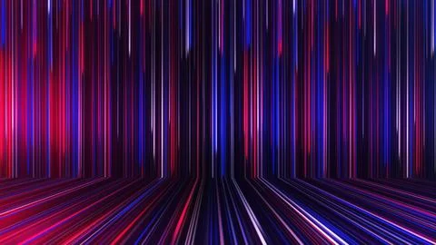 3D rendering of an abstract panoramic neon background with glowing rays Illustrazione stock
