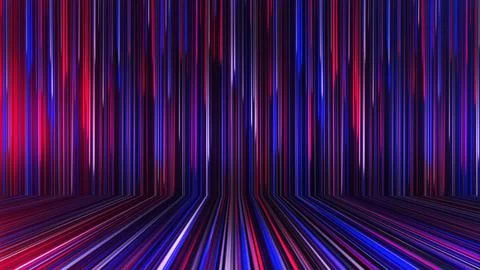 3D rendering of an abstract panoramic neon background with glowing rays Illustrazione stock