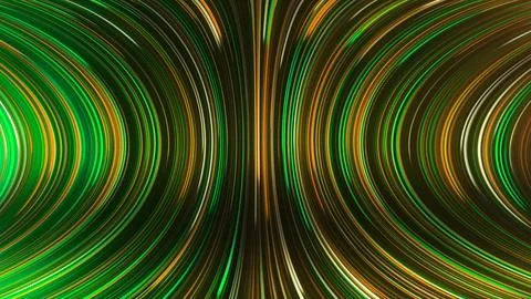 3D rendering of an abstract panoramic neon background with glowing rays Stock Illustration