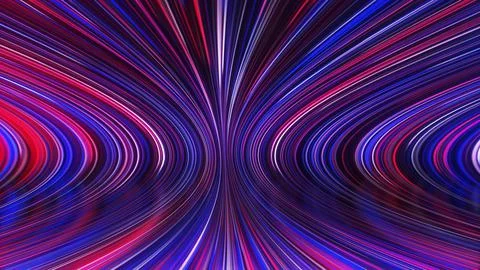 3D rendering of an abstract panoramic neon background with glowing rays Illustrazione stock