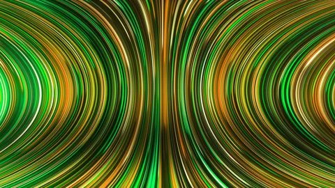 3D rendering of an abstract panoramic neon background with glowing rays Stock Illustration