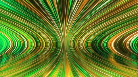 3D rendering of an abstract panoramic neon background with glowing rays Illustrazione stock