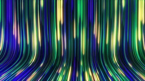 3D rendering of an abstract panoramic neon background with glowing rays Illustrazione stock