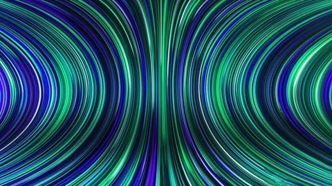 3D rendering of an abstract panoramic neon background with glowing rays Illustrazione stock