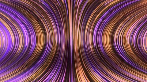 3D rendering of an abstract panoramic neon background with glowing rays Illustrazione stock