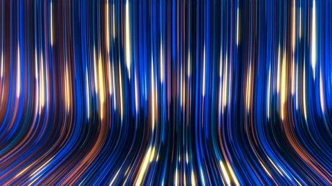 3D rendering of an abstract panoramic neon background with glowing rays Illustrazione stock