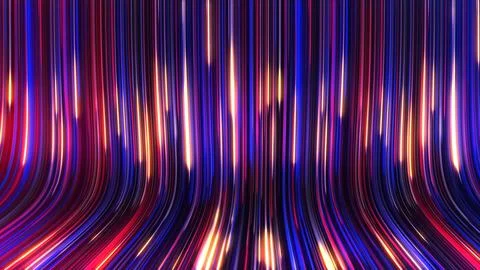 3D rendering of an abstract panoramic neon background with glowing rays Illustrazione stock