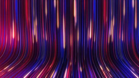 3D rendering of an abstract panoramic neon background with glowing rays Illustrazione stock