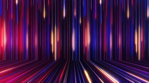 3D rendering of an abstract panoramic neon background with glowing rays Illustrazione stock