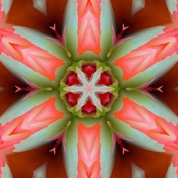 3D rendering of an abstract pattern with floral design and optical illusion 스톡 일러스트