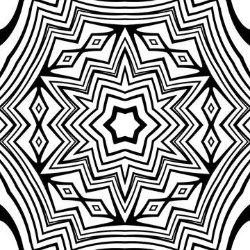 3D rendering of abstract pattern with star-shaped and polygonal elements Stock Illustration