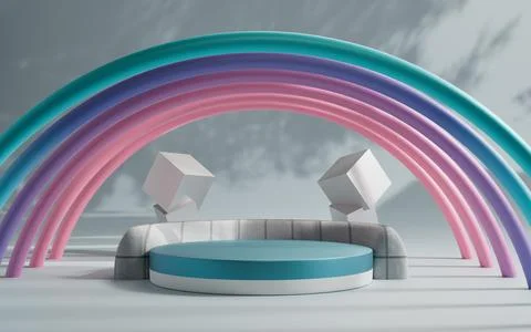 3d rendering abstract platform podium product presentation backdrop Stock Illustration