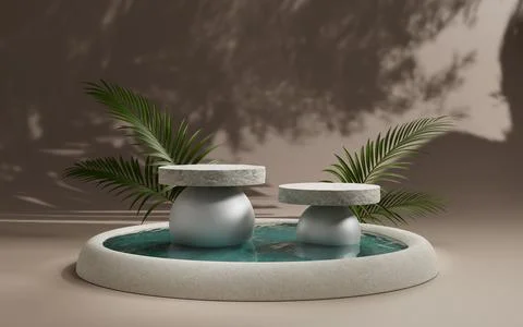 3d rendering abstract platform podium product presentation backdrop Stock Illustration