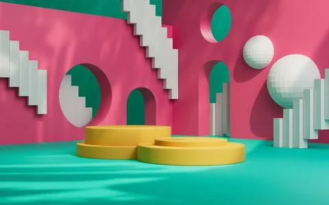 3d rendering abstract platform podium product presentation backdrop Stock Illustration