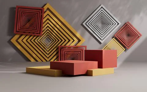 3d rendering abstract platform podium product presentation backdrop Stock Illustration