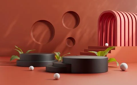 3d rendering abstract platform podium product presentation backdrop Stock Illustration