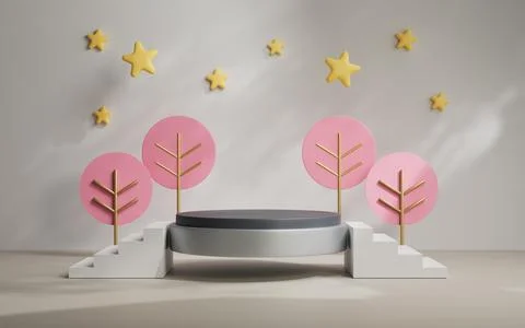 3d rendering abstract platform podium product presentation backdrop Stock Illustration