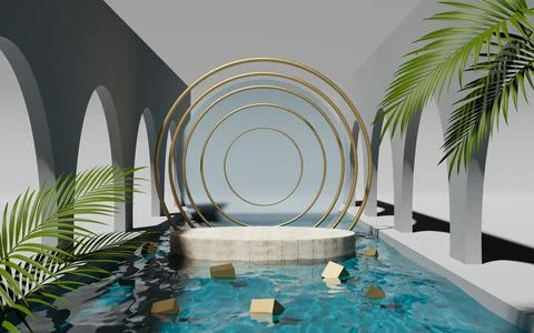 3d rendering abstract platform podium product presentation backdrop Stock Illustration