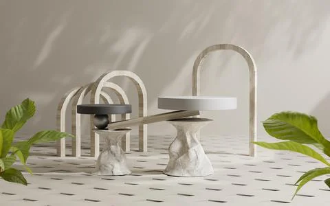 3d rendering abstract platform podium product presentation backdrop Stock Illustration