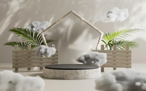 3d rendering abstract platform podium product presentation backdrop Stock Illustration