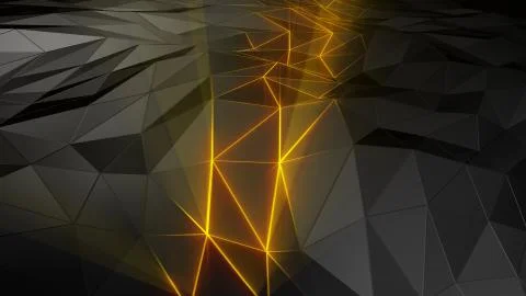 3D rendering abstract polygonal space low poly with connecting surface 스톡 사진