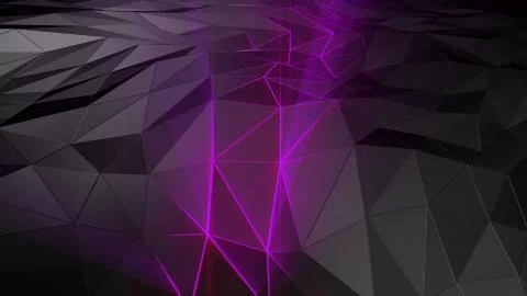 3D rendering abstract polygonal space low poly with connecting surface Stock Photos