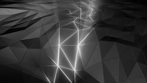 3D rendering abstract polygonal space low poly with connecting surface 스톡 사진
