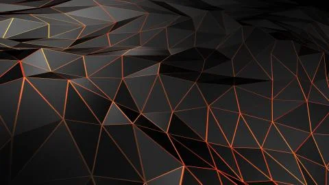 3D rendering abstract polygonal space low poly with connecting surface 스톡 사진