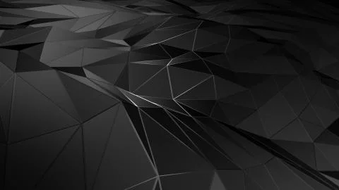 3D rendering abstract polygonal space low poly with connecting surface Stock Photos