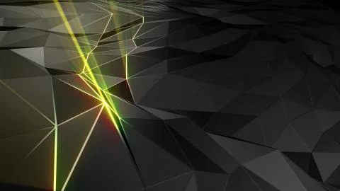 3D rendering abstract polygonal space low poly with connecting surface Stock Photos