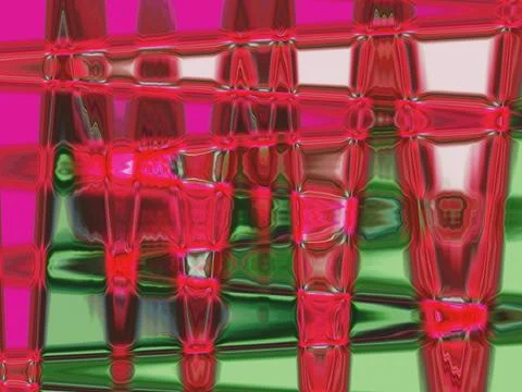 3D rendering of an abstract red and green wavy psychedelic background 库存插图