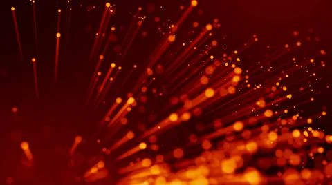 3d rendering of abstract red fiery background with glowing particles like micro Stock Illustration