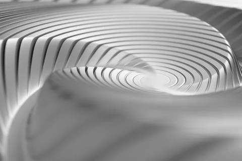 3d rendering of abstract reflective spiral surface. Stock Illustration