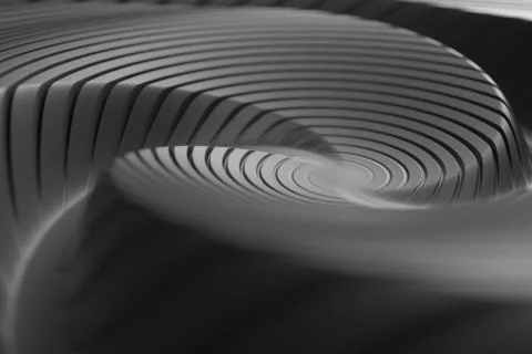 3d rendering of abstract reflective spiral surface. Stock Illustration