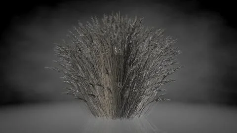 3d rendering of an abstract reflective tree on a dark black background Stock Illustration