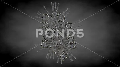 3d rendering of an abstract reflective tree on a dark black background Stock Illustration