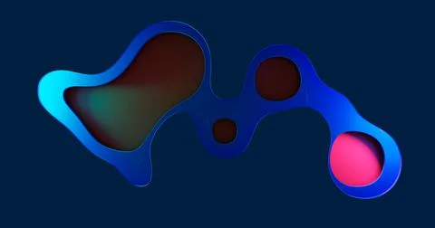 3d rendering. An abstract rendering of a surface with eleptical holes in it, Stock Illustration