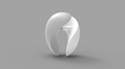3D rendering of a abstract round flowing model shape isolated on empty space Stock Illustration