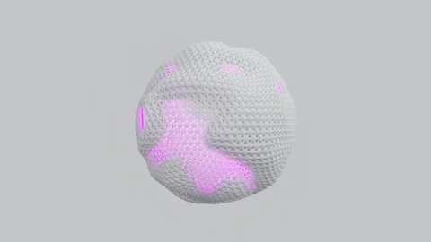 3D rendering of abstract satis white matter geometric pattern Stock Footage 303042683