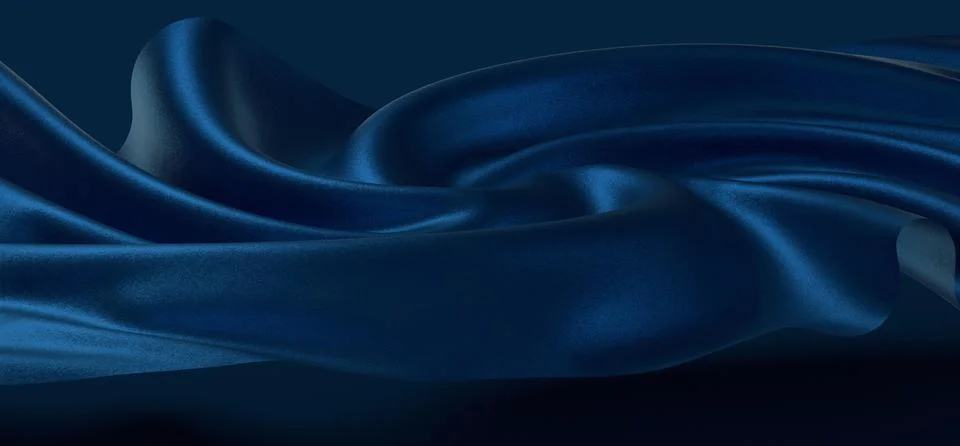 3d Rendering abstract soft textile blue waves background Stock Illustration