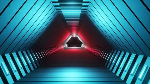 3d rendering abstract space sci-fi future corridor hallway イラスト素材