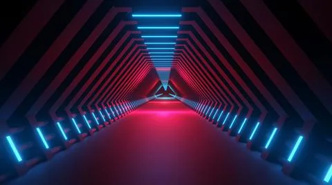 3d rendering abstract space sci-fi future corridor hallway Stock Illustration