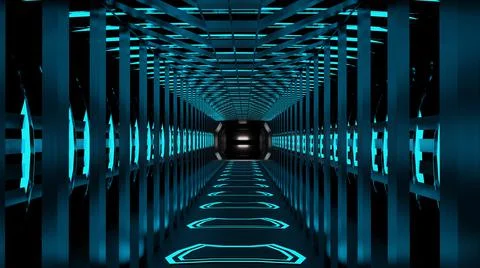 3d rendering abstract space sci-fi future corridor hallway Stock Illustration