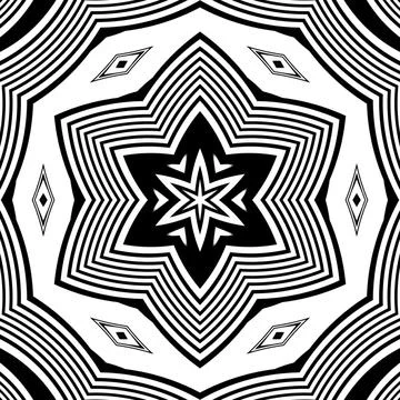 3D rendering of abstract star-shaped elements with optical illusion イラスト素材