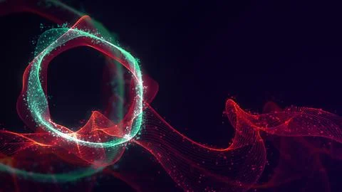 3D rendering of abstract structure of intertwined dots Stock Photos