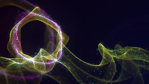 3D rendering of abstract structure of intertwined dots Stock Photos